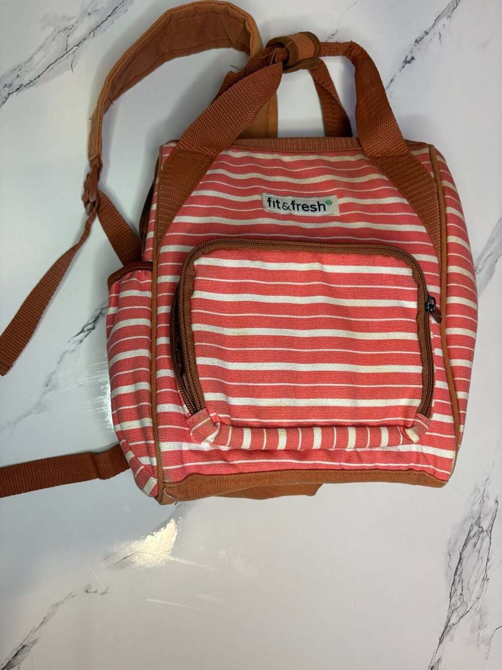 Fit & Fresh Striped Insulated Lunch Cooler Backpack